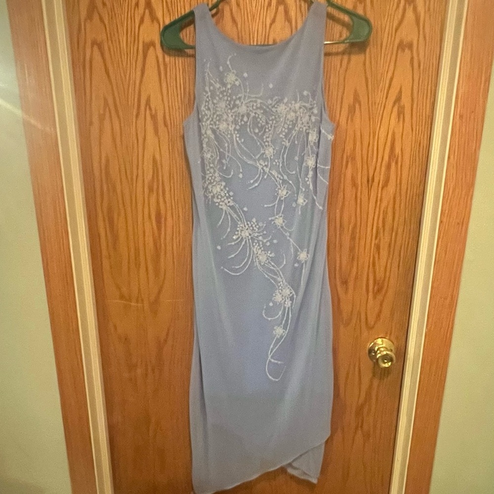 Byer Too Vintage Fairy Y2K Periwinkle Blue Mesh Dress Sz Medium